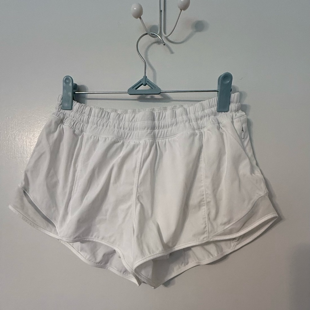 White lululemon athletic shorts